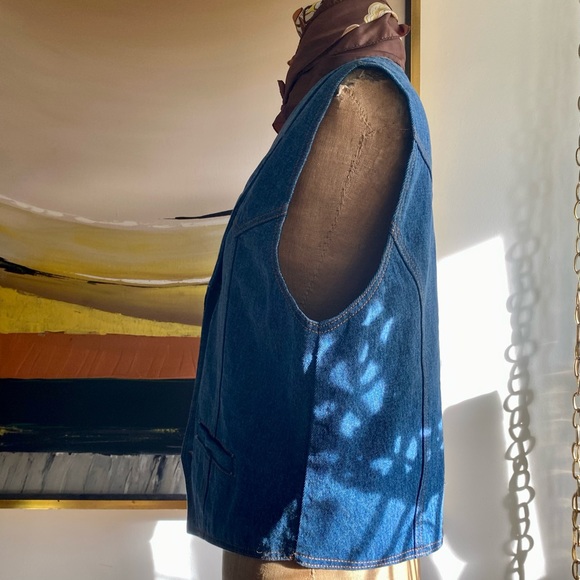 VTG 70s Western Denim Vest - Picture 4 of 11